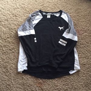 VS Pink V-neck Long Sleeve Shirt